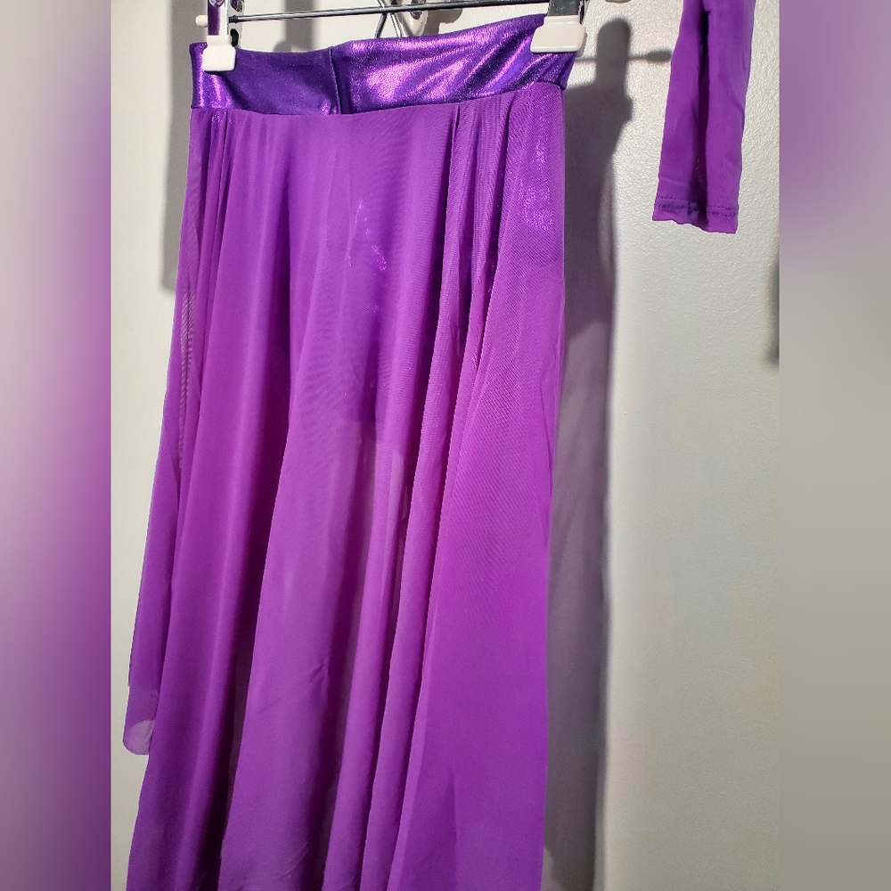 Double Platinum Purple Two-Piece Dance Lyrical Costume Set Size SMALL - Picture 5 of 10
